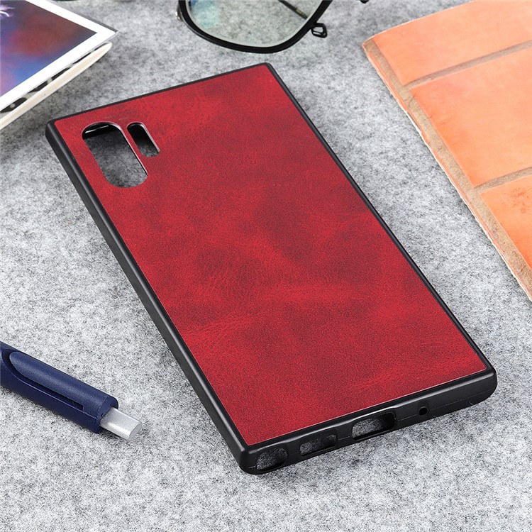 Matte Texture PU Leather Skin Plastic +TPU Hybrid Phone Cover for Samsung Galaxy Note 10 Plus - Red-2