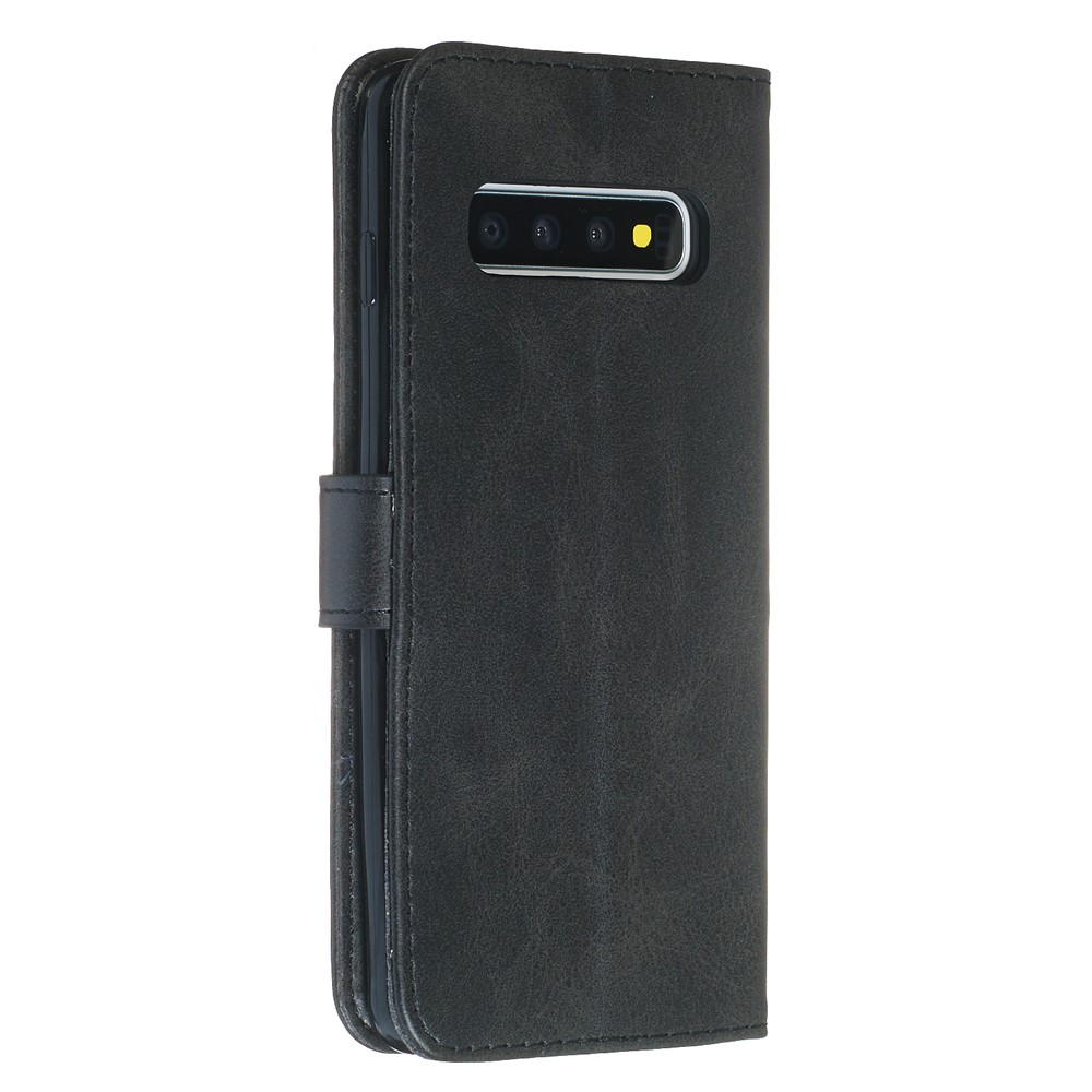 Zipper Pocket Magnetic Leather Stand Case for Samsung Galaxy S10 - Black-8