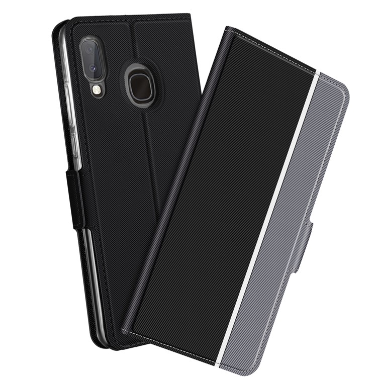 Baiyu Serie Elegante Funda De Cuero Para Teléfono Con Doble Ranura Para Tarjeta Con Soporte Para Samsung Galaxy A20e - Negro-1