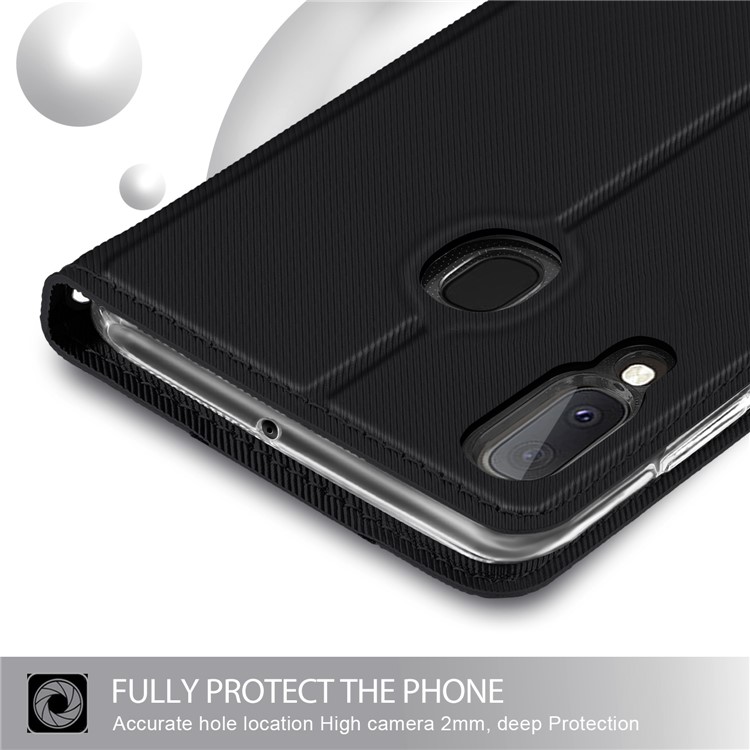 Baiyu Serie Elegante Funda De Cuero Para Teléfono Con Doble Ranura Para Tarjeta Con Soporte Para Samsung Galaxy A20e - Negro-6