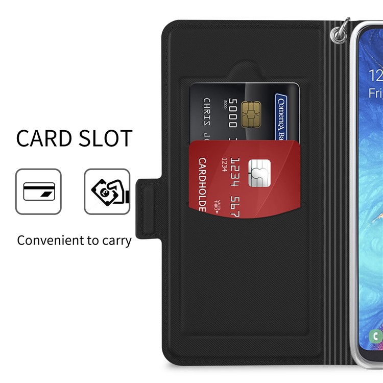 Baiyu Serie Elegante Funda De Cuero Para Teléfono Con Doble Ranura Para Tarjeta Con Soporte Para Samsung Galaxy A20e - Negro-8