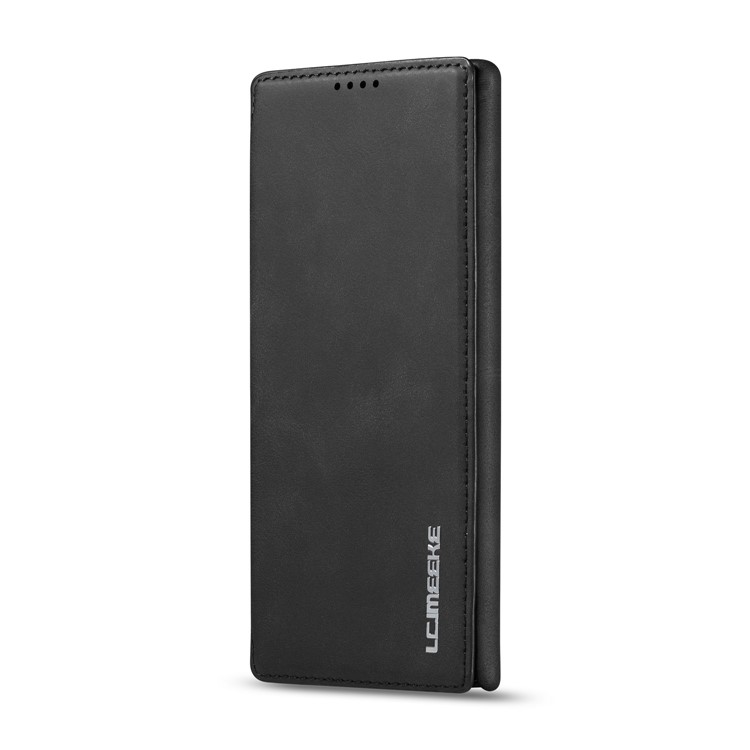 LC.IMEEKE Retro Style Card Slot Leather Case for Samsung Galaxy Note 10 - Black-2