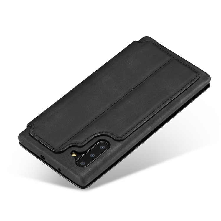 LC.IMEEKE Retro Style Card Slot Leather Case for Samsung Galaxy Note 10 - Black-6