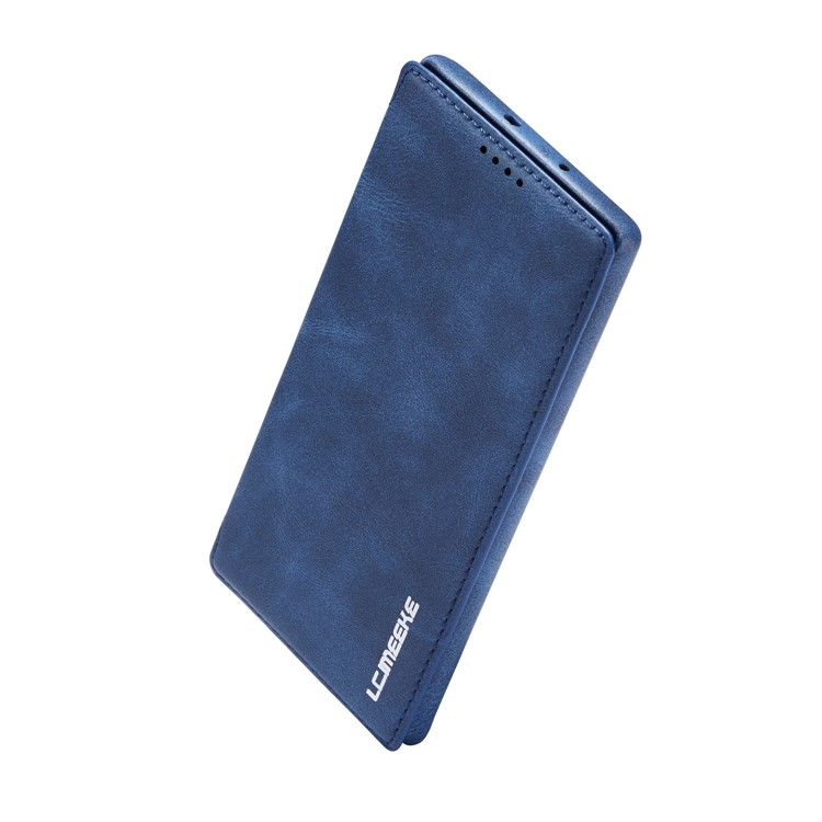 LC.IMEEKE Retro Style Card Slot Leather Case for Samsung Galaxy Note 10/Note 10 5G - Blue-4