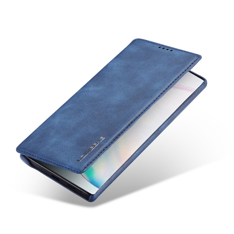 LC.IMEEKE Retro Style Card Slot Leather Case for Samsung Galaxy Note 10/Note 10 5G - Blue-7