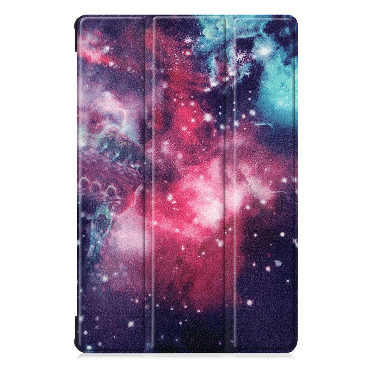 Pattern Printing Tri-fold Stand Leather Tablet Case for Samsung Galaxy Tab S6 - Cosmic Space-8