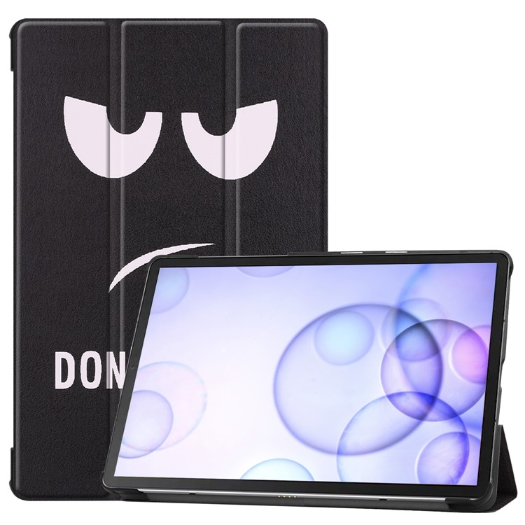 Musterdruck Dreifach Gefaltete Stand Leder Tablet-Tasche Für Samsung Galaxy Tab S6 - Fass Mich Nicht An-1
