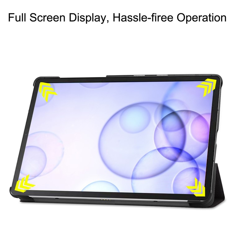 Musterdruck Dreifach Gefaltete Stand Leder Tablet-Tasche Für Samsung Galaxy Tab S6 - Fass Mich Nicht An-5