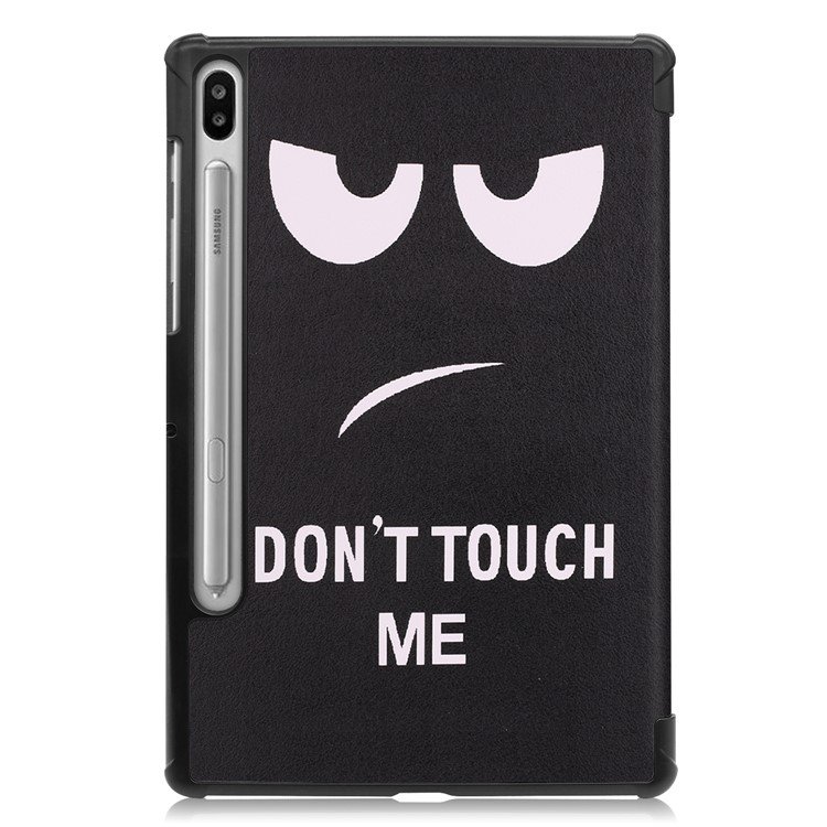 Musterdruck Dreifach Gefaltete Stand Leder Tablet-Tasche Für Samsung Galaxy Tab S6 - Fass Mich Nicht An-9