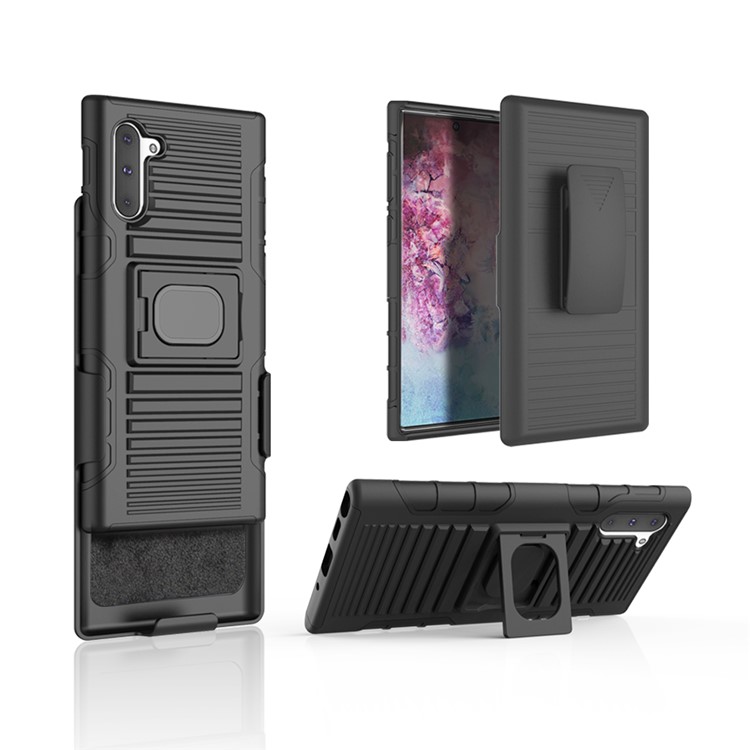 180 Degree Swivel Plastic Kickstand Phone Casing for Samsung Galaxy Note 10 - Black-1