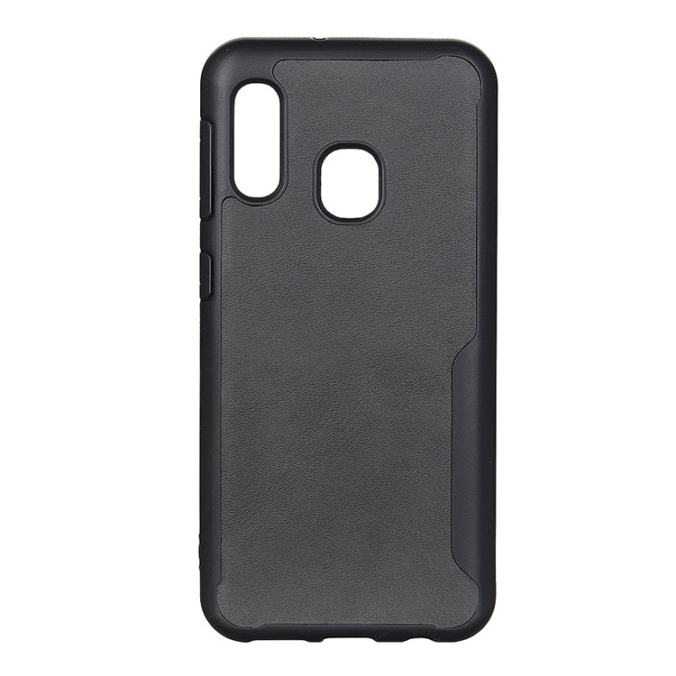 Matte Frosted Texture PU Leather Skin Plastic +TPU Hybrid Phone Cover for Samsung Galaxy A20e/A10e - Black-1