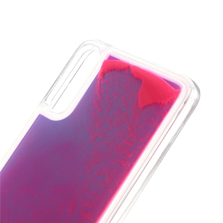 For Samsung Galaxy A70 Luminous Dynamic Quicksand Hybrid Protective Case Phone Cover - Purple/Red-3