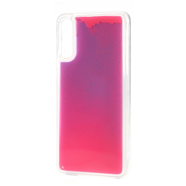 For Samsung Galaxy A70 Luminous Dynamic Quicksand Hybrid Protective Case Phone Cover - Purple/Red-4