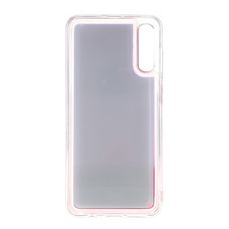 For Samsung Galaxy A70 Luminous Dynamic Quicksand Hybrid Protective Case Phone Cover - Purple/Red-6