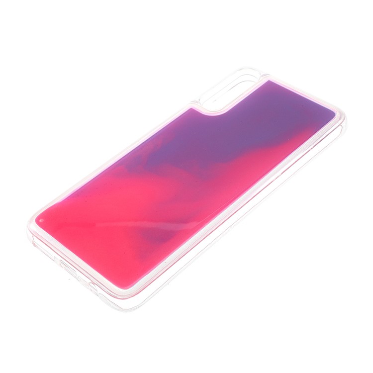 For Samsung Galaxy A70 Luminous Dynamic Quicksand Hybrid Protective Case Phone Cover - Purple/Red-7