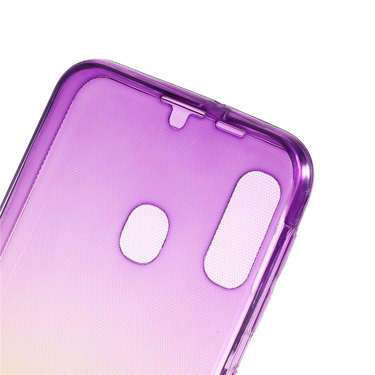 Gradient Color Touchable Front + Back 2-Piece TPU Flexible Shell for Samsung Galaxy A20e - Purple/Yellow-8