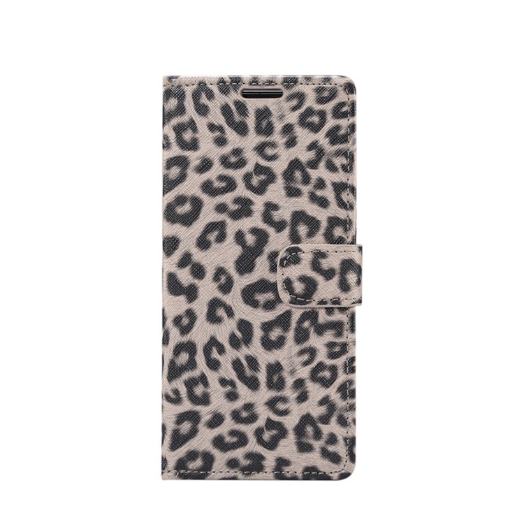 Leopard Skin Wallet Leather Phone Cover Case for Samsung Galaxy Note 10 - Brown-2