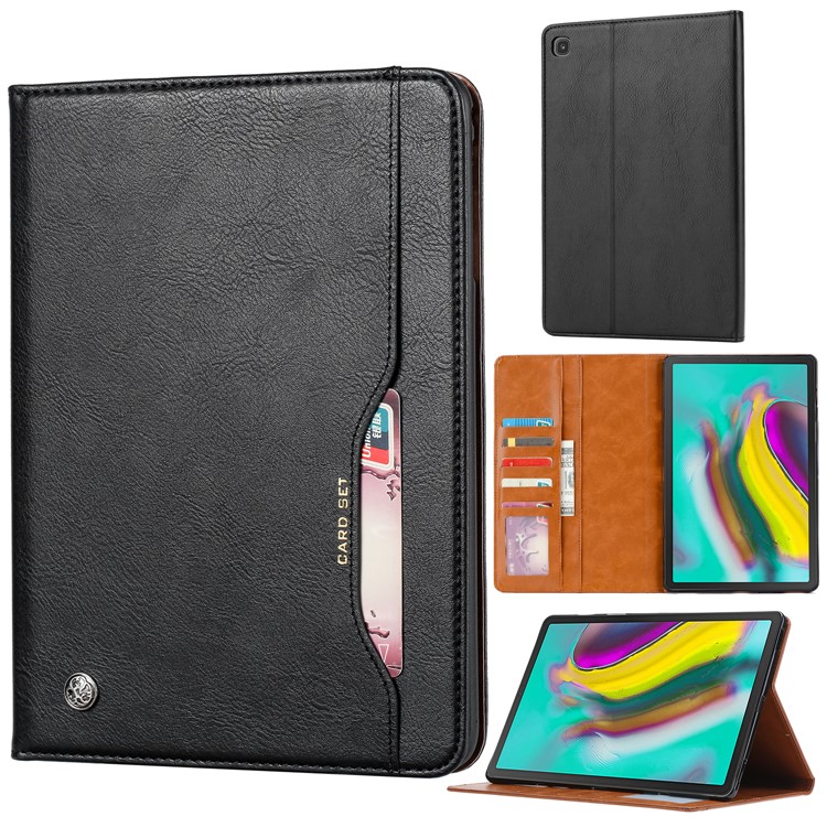 Funda De Tableta Con Soporte De Cuero PU Autoabsorbido Para Samsung Galaxy Tab A 8.0 Wi-fi (2019) SM-T290 - Negro-1