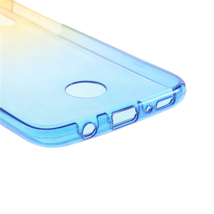 Gradient Color Front + Back 2-Piece TPU Case for Samsung Galaxy A70 - Blue/Yellow-11