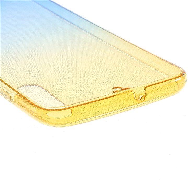 Gradient Color Front + Back 2-Piece TPU Case for Samsung Galaxy A70 - Blue/Yellow-12