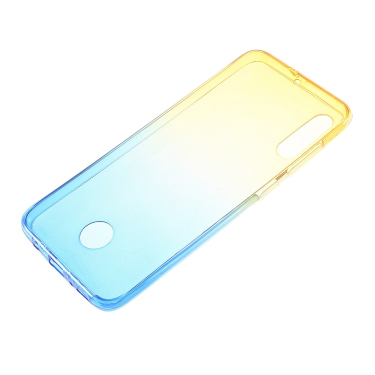 Gradient Color Front + Back 2-Piece TPU Case for Samsung Galaxy A70 - Blue/Yellow-2