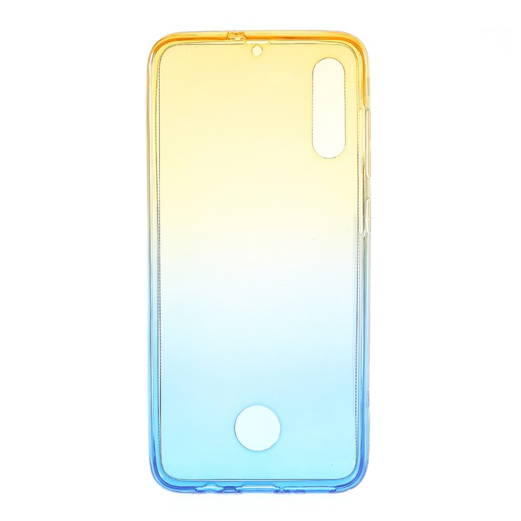 Gradient Color Front + Back 2-Piece TPU Case for Samsung Galaxy A70 - Blue/Yellow-3