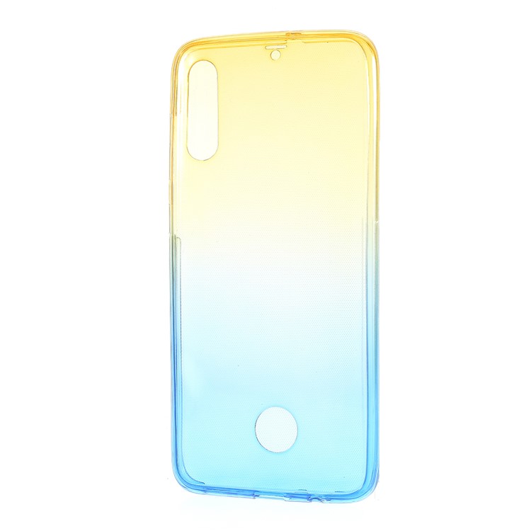 Gradient Color Front + Back 2-Piece TPU Case for Samsung Galaxy A70 - Blue/Yellow-6