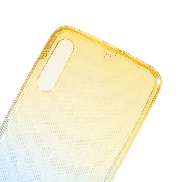 Gradient Color Front + Back 2-Piece TPU Case for Samsung Galaxy A70 - Blue/Yellow-7