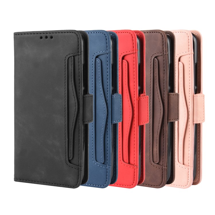 Leather Wallet Stand Phone Cover Case with Multiple Card Slots for Samsung Galaxy A30 / A20 - Black-12