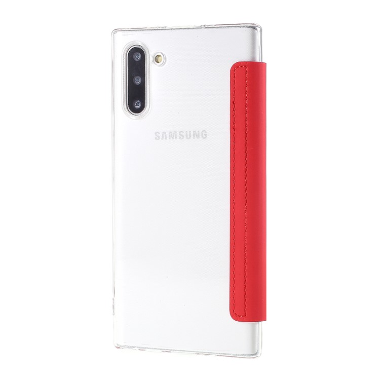 For Samsung Galaxy Note 10 / Note 10 5G Leather with Mirror Cell Covering  - Red-3