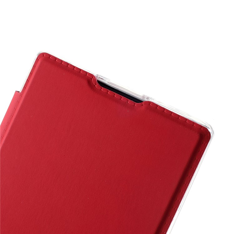 For Samsung Galaxy Note 10 / Note 10 5G Leather with Mirror Cell Covering  - Red-4