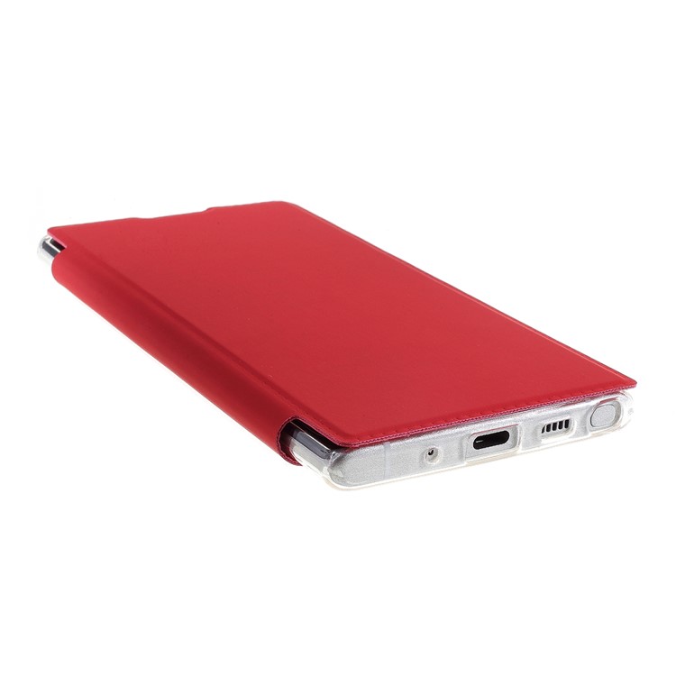 For Samsung Galaxy Note 10 / Note 10 5G Leather with Mirror Cell Covering  - Red-8