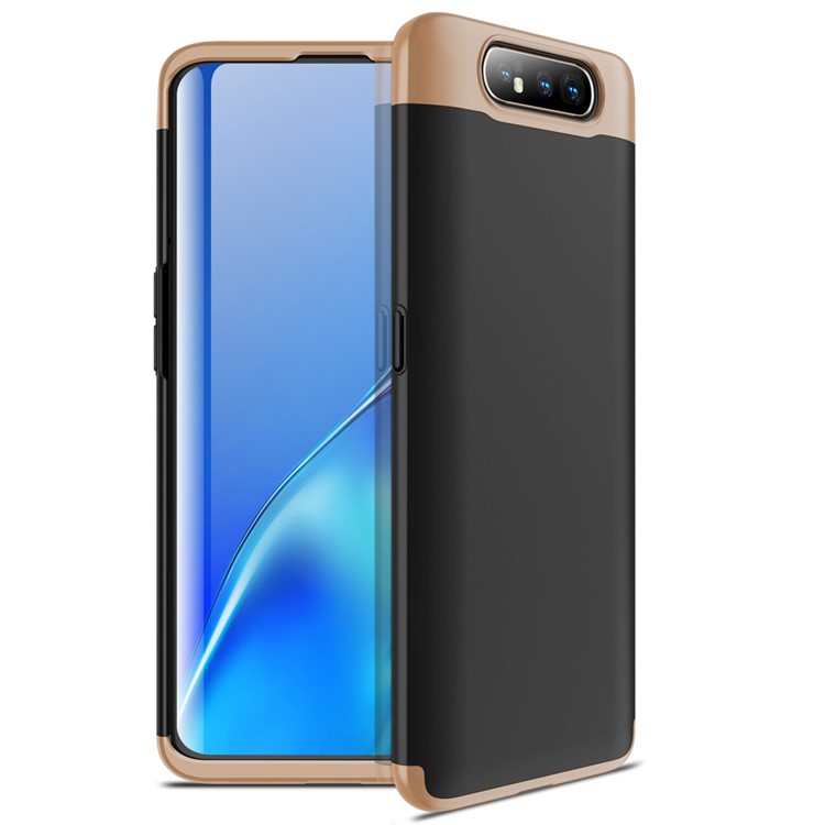 GKK Detachable 3-Piece Matte Hard PC Protection Phone Case for Samsung Galaxy A80/A90 - Gold / Black