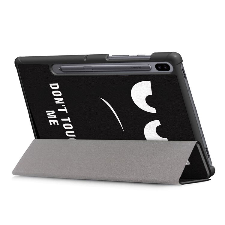 Funda De Tableta De Cuero Con Soporte De Impresión Triple Para Samsung Galaxy Tab S6 T860 / T865 - No Me Toques-5