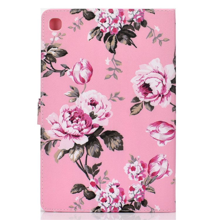 Pattern Leather Tablet Case for Samsung Galaxy Tab S5e SM-T720 - Flower-3