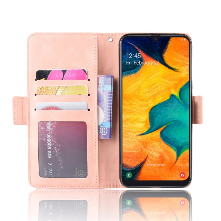 Etui Portefeuille En Cuir Avec Plusieurs Emplacements Pour Cartes Pour Samsung Galaxy A20E - Or Rose-5