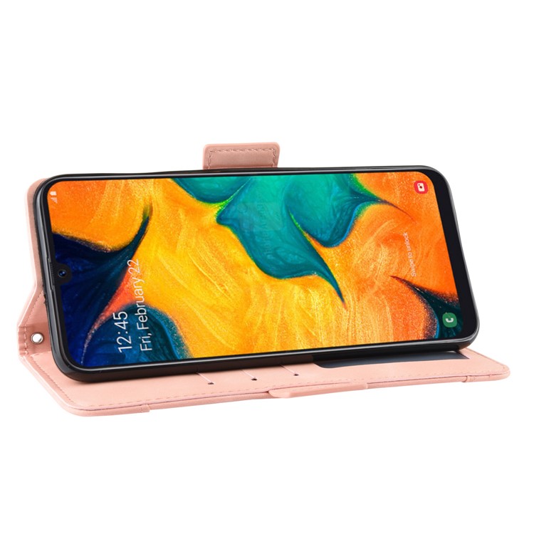 Coperchio Involucro Del Portafoglio in Pelle Con Slot a Più Carte Per Samsung Galaxy A20e - Oro Rosa-6