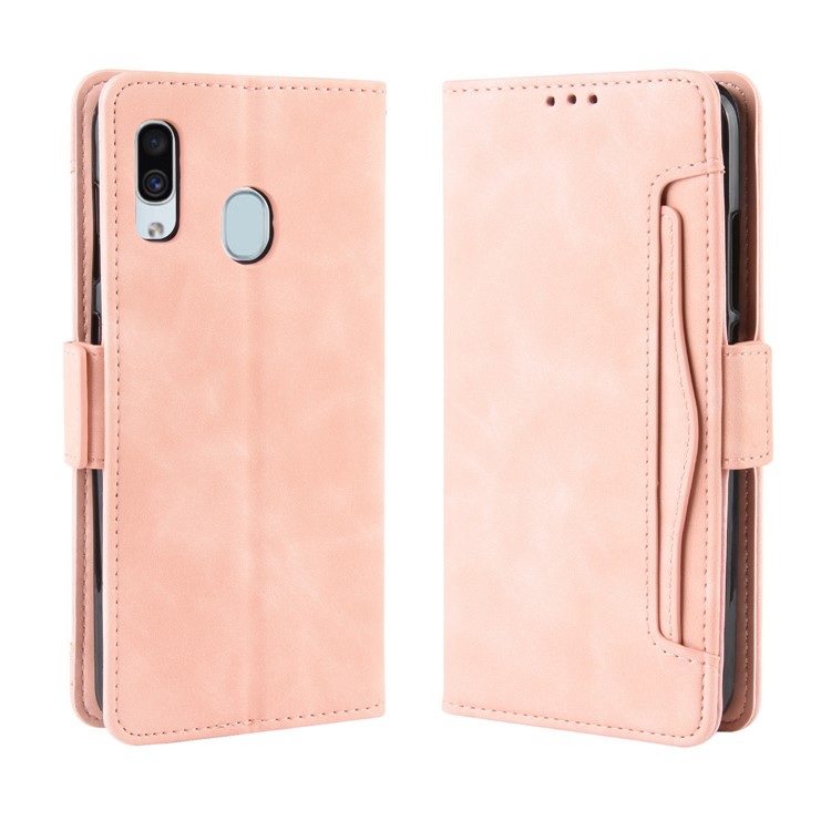 Coperchio Involucro Del Portafoglio in Pelle Con Slot a Più Carte Per Samsung Galaxy A20e - Oro Rosa-9