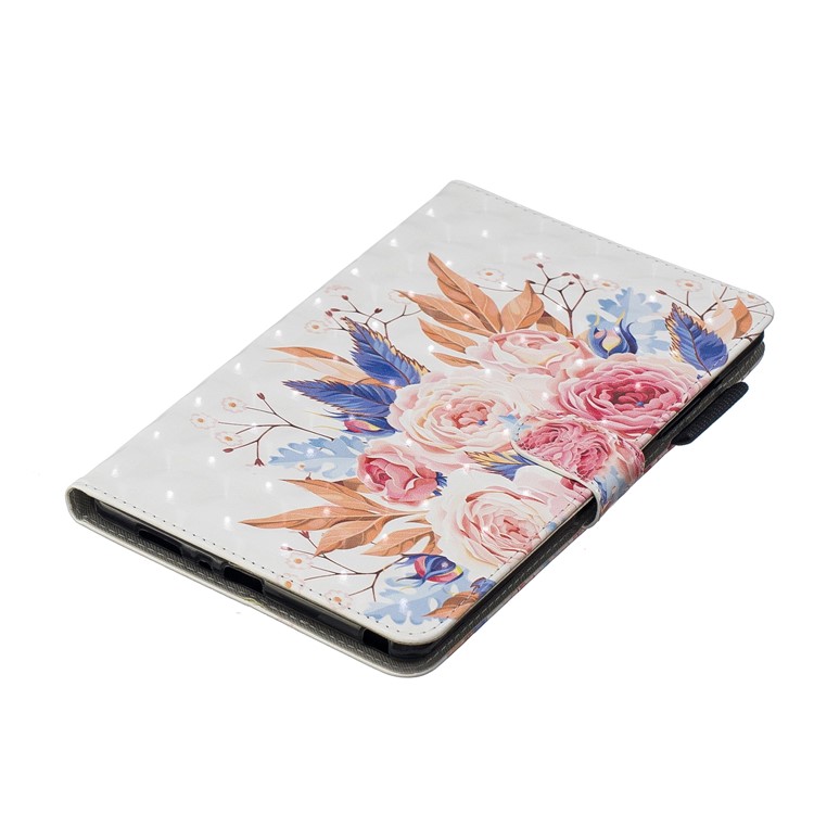 Light Spot Decor Pattern Printing Leather Wallet Case for Samsung Galaxy Tab A 8.0 (2019) with S Pen SM-P200 SM-P205 - Vivid Flowers-6