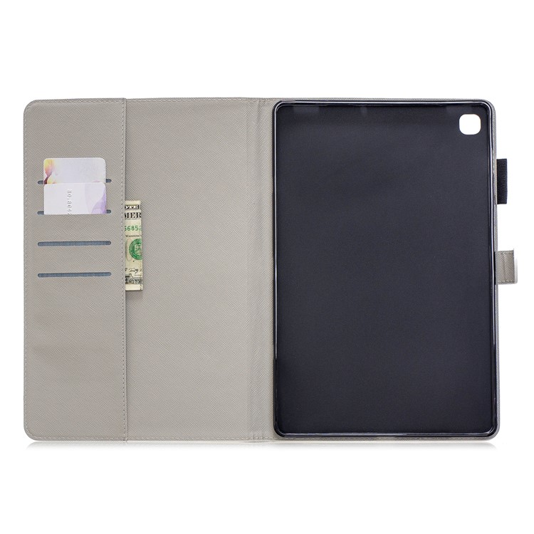 Light Spot Decor Pattern Printing Leather Wallet Stand Case for Samsung Galaxy Tab S5e SM-T720 - Cat-3