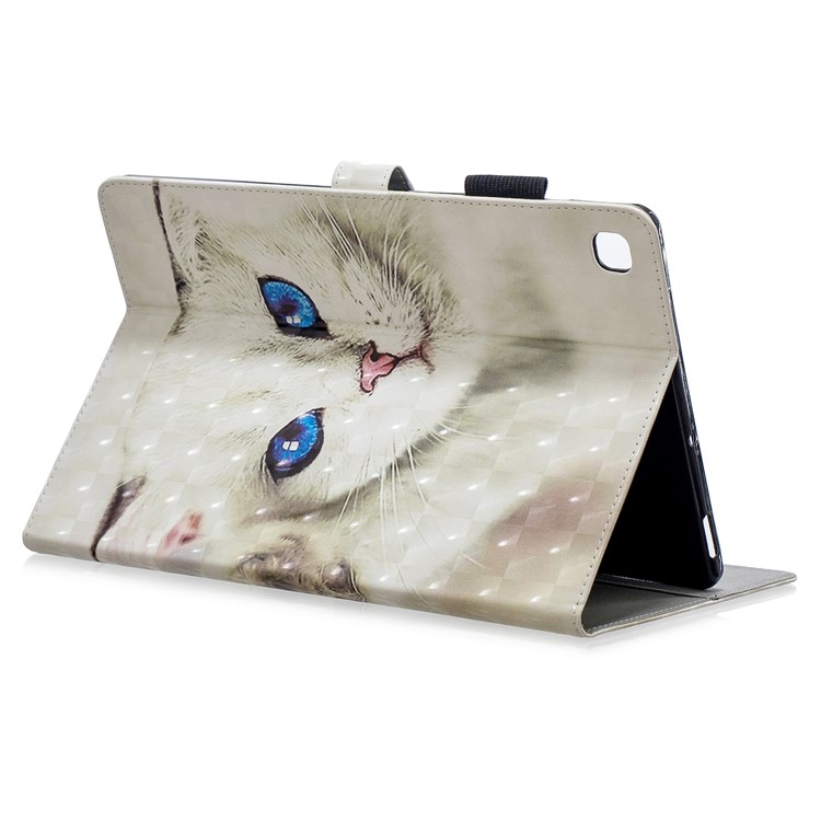 Light Spot Decor Pattern Printing Leather Wallet Stand Case for Samsung Galaxy Tab S5e SM-T720 - Cat-4