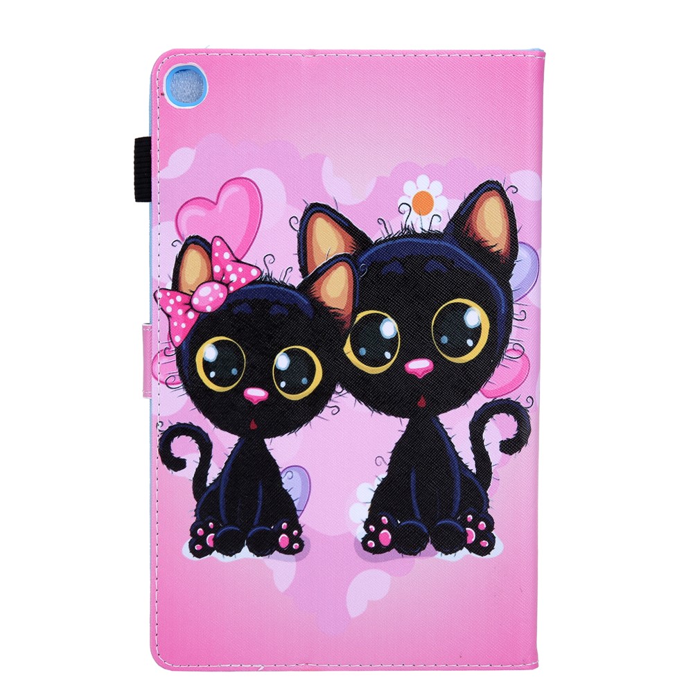 Pattern Printing Card Slot Flip Leather Cover for Samsung Galaxy Tab A 8.0 Wi-Fi (2019) SM-T290 - Couple Cat-2