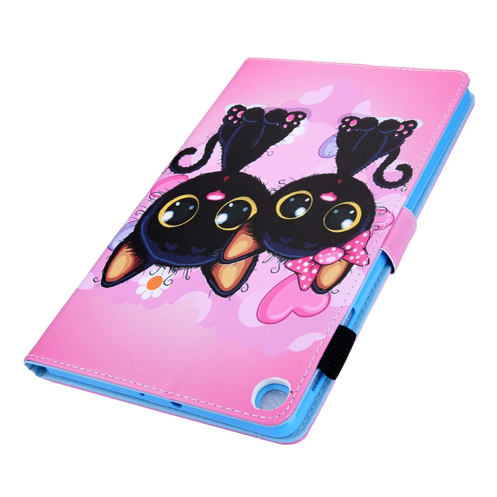 Pattern Printing Card Slot Flip Leather Cover for Samsung Galaxy Tab A 8.0 Wi-Fi (2019) SM-T290 - Couple Cat-6