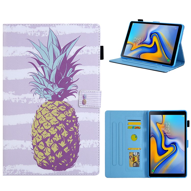 Pattern Printing Card Slot Flip Leather Shell for Samsung Galaxy Tab A 8.0 Wi-Fi (2019) SM-T290/T295 - Pineapple-1