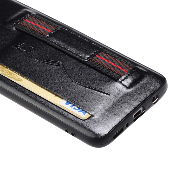 PU Leather + TPU Phone Cover with Strap Card Holder for Samsung Galaxy A50/A50s/A30s - Black-5