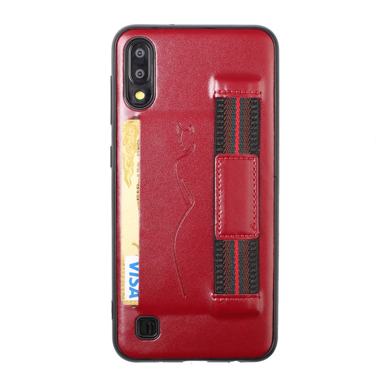 

Чехол Для Телефона С Покрытием Из Полиуретана С Ремешком Для Samsung Galaxy M10 - Темно Коричневый, Galaxy M10