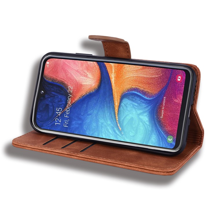 Imprint Mandala Flower Stand Wallet Leather Case Shell Cover for Samsung Galaxy A10e - Brown-11