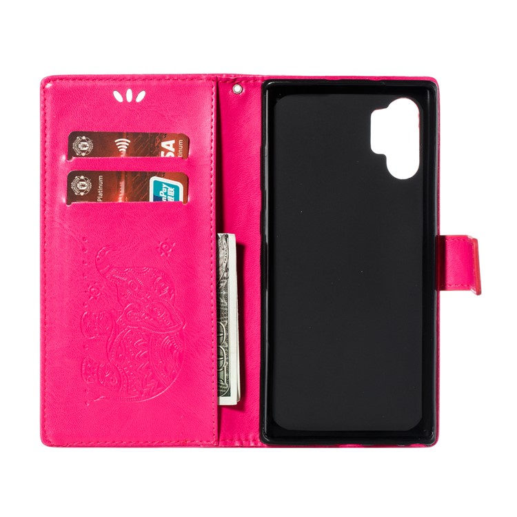 Imprint Elephant Leather Phone Shell for Samsung Galaxy Note 10 Plus/Note 10 Plus 5G - Rose-10