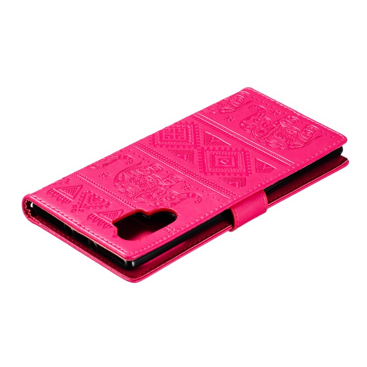 Imprint Elephant Leather Phone Shell for Samsung Galaxy Note 10 Plus - Rose-6