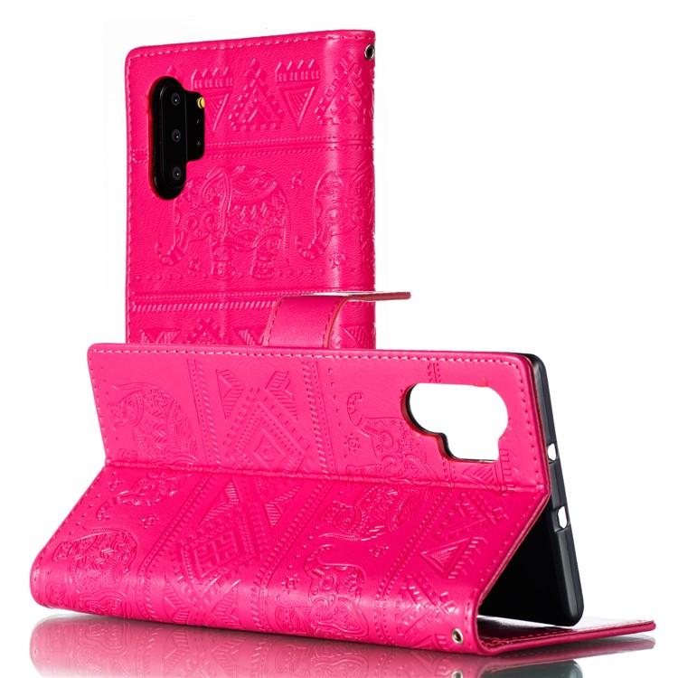 Imprint Elephant Leather Phone Shell for Samsung Galaxy Note 10 Plus/Note 10 Plus 5G - Rose-7